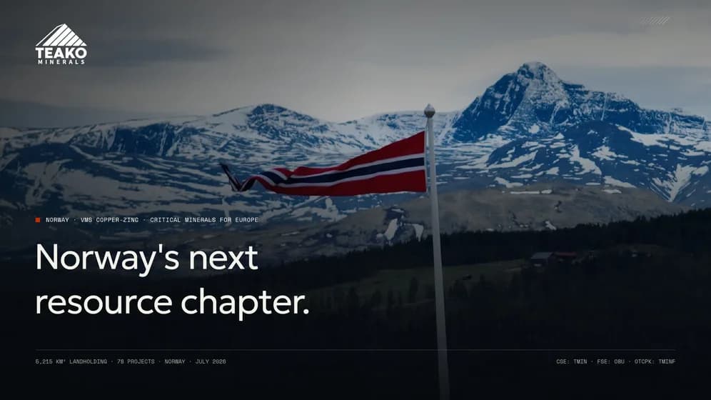 The cover: “Norway’s next resource chapter.” over the flag on a snowy ridge