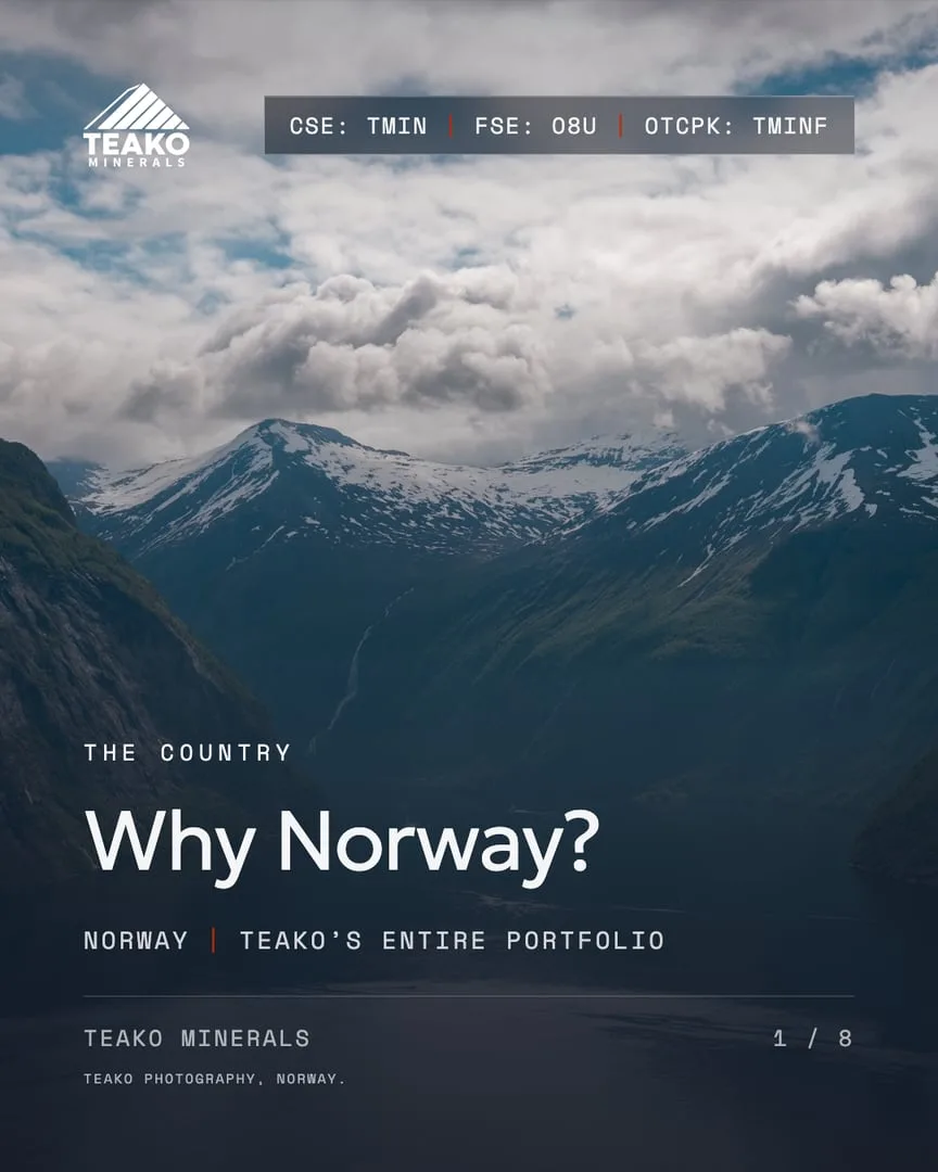 Why Norway, the front cover: “Why Norway?” over the snow peaks