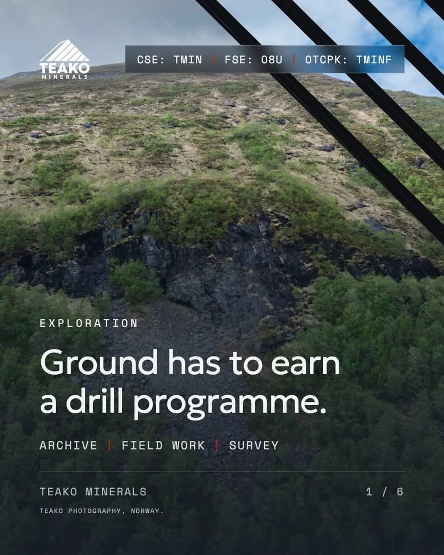 How ground earns a drill hole, the front cover: “Ground has to earn a drill programme.” over the green hillside